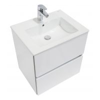 Roca Cube zestaw łazienkowy Unik 55 cm umywalka z szafką biały połysk A85119A806