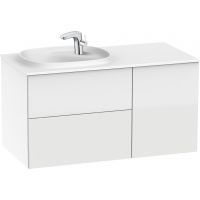 Roca Beyond Unik zestaw łazienkowy 100 cm umywalka z szafką lewa biały połysk A851389806