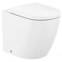 Zestaw Roca Meridian miska WC stojąca bez kołnierza ze spłukiwaniem wirowym z deską wolnoopadającą biały połysk (A347747000, A801F92001)