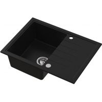 Ruvetti Axel zlewozmywak granitowy 68x49,5 cm czarny 3001AX_BC140_W