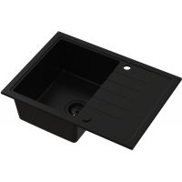 Ruvetti Axel zlewozmywak granitowy 68x49,5 cm czarny 3001AX_FB140_W