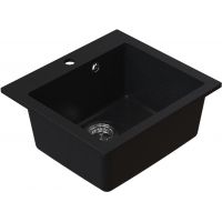 Ruvetti Ditto zlewozmywak granitowy 49x45 cm czarny 3001D_BC50_W