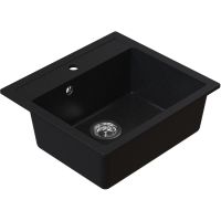 Ruvetti Ditto zlewozmywak granitowy 56x51 cm czarny 3001D_BC60_W