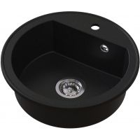 Ruvetti Ditto zlewozmywak granitowy 51x51 cm czarny 3001DR_BC_W