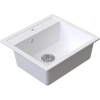 Ruvetti Ditto zlewozmywak granitowy 56x51 cm biały 3001D_WH60_W