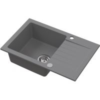 Ruvetti Pineko zlewozmywak granitowy 68x44,2 cm szary 3001PN_GR140_W