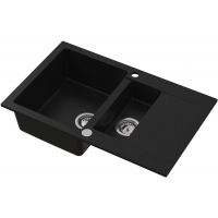 Ruvetti Signum zlewozmywak granitowy 79x49,5 cm czarny 3001S_BC1560_W