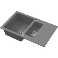 Ruvetti Signum zlewozmywak granitowy 79x49,5 cm szary 3001S_GR1560_W