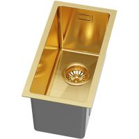 Ruvetti Stelio zlewozmywak stalowy z syfonem 44x22 cm złoty 5001S_MINI_PVD_GOLD_P