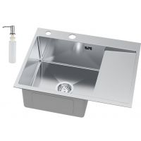 Ruvetti Linar zlewozmywak z dozownikiem 62x48 cm stal 5002L_BS120_WL