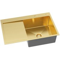 Ruvetti Masivo zlewozmywak z dozownikiem 78x49 cm złoty 5002M_PVD_GOLD160_WP