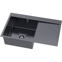 Ruvetti Masivo zlewozmywak z dozownikiem 78x49 cm grafit 5002M_PVD_GRF160_WL