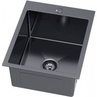 Ruvetti Masivo zlewozmywak z dozownikiem 50x40 cm grafit 5002M_PVD_GRF40_W