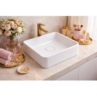 Ruvetti Anda umywalka 45x39 cm prostokątna nablatowa biała DOL_AN45H