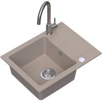 Ruvetti Minimini+ zlewozmywak 58x44 cm z baterią beżowy/stal LP_3200-MM58440BE_W