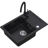 Ruvetti Tito Compact zlewozmywak 62x44 cm z baterią i akcesoriami czarny LP_3200-TC6244BC_W