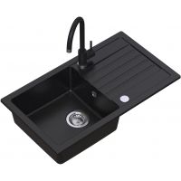 Ruvetti Tito Maxi zlewozmywak 77x44 cm z baterią i akcesoriami czarny LP_3200-TM7744BC_W