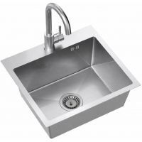 Ruvetti Look zlewozmywak 50x45 cm z baterią stal LPLOOK505200BSF