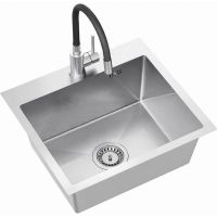 Ruvetti Look zlewozmywak 50x45 cm z baterią stal/czarny LPLOOK505200BSS