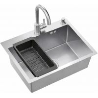 Ruvetti Look zlewozmywak 58x45 cm z baterią i akcesoriami stal LPLOOK605200BSF