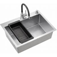 Ruvetti Look zlewozmywak 58x45 cm z baterią i akcesoriami stal/czarny LPLOOK605200BSS