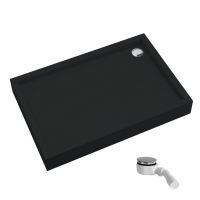 Schedline Favory Plus Black Mat brodzik prostokątny z syfonem 120x90 cm czarny 3ST.F1P-90120/C/MG