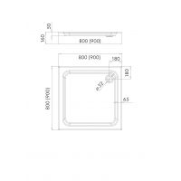 Sea-Horse QBO brodzik kwadratowy 80x80 cm biały BKB421