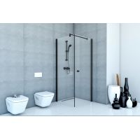 Sea-Horse Fresh Line kabina prysznicowa 80x80 cm kwadratowa czarny mat/szkło przezroczyste BKP2591TK