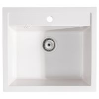 Sink Quality Ferrum White zlewozmywak granitowy 56x51 cm biały FER.W.1K60.X