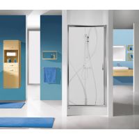 Sanplast TX drzwi prysznicowe 100 cm rozsuwane srebrny połysk/szkło ze wzorem 600-271-1110-38-231