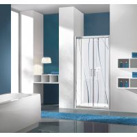 Sanplast TX drzwi prysznicowe z profilem 80 cm uchylne srebrny połysk/szkło ze wzorem 600-271-1920-38-231