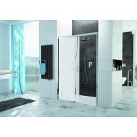 Sanplast Free Zone drzwi prysznicowe 160 cm rozsuwane lewe srebrny połysk/szkło ze wzorem 600-271-3230-38-231
