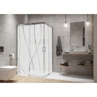 Sanplast Free Zone kabina prysznicowa 120x90 cm prostokątna srebrny połysk/szkło ze wzorem 600-271-3750-38-231