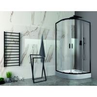 Sanplast Fris kabina prysznicowa 90x90 cm półokrągła czarny mat/szkło przezroczyste 600-331-0260-59-400