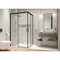 Sanplast Exa Line kabina prysznicowa 1/2KN-A/Exa Line-120 cm czarny matowy/szkło przezroczyste 600-540-0250-59-401