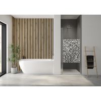 Sanplast Exa Line drzwi prysznicowe z profilem 80 cm uchylne srebrny połysk/szkło ze wzorem 600-540-0730-38-151