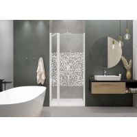 Sanplast Exa Line drzwi prysznicowe z profilem DJ2/Exa-110 cm uchylne biały mat/szkło ze wzorem 600-540-0810-24-151