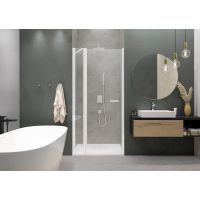 Sanplast Exa Line drzwi prysznicowe z profilem DJ2/Exa-110 cm uchylne biały mat/szkło przezroczyste 600-540-0810-24-401