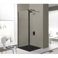 Sanplast Exa Line kabina prysznicowa walk-in 90x33,5 cm czarny mat/szkło przezroczyste 600-540-0980-59-401