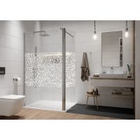 Sanplast Exa Line kabina prysznicowa walk-in 100x33,5 cm srebrny połysk/szkło ze wzorem 600-540-0990-38-151