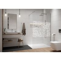 Sanplast Exa Line ścianka prysznicowa walk-in 70 cm srebrny połysk/szkło ze wzorem 600-540-1410-38-151