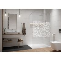 Sanplast Exa Line ścianka prysznicowa walk-in 90 cm biały mat/szkło ze wzorem 600-540-1430-24-151