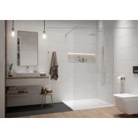 Sanplast Exa Line ścianka prysznicowa walk-in 100 cm biały mat/szkło przezroczyste 600-540-1440-24-401
