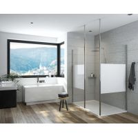 Sanplast Exa Line ścianka prysznicowa walk-in 100 cm srebrny połysk/szkło ze wzorem 600-540-1540-38-201