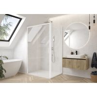 Sanplast Exa Line drzwi prysznicowe przesuwne D2/Exa Line-120-130 cm biały mat/szkło przezroczyste 600-540-2530-24-401