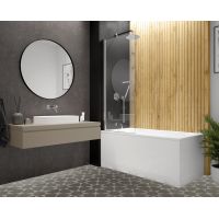 Sanplast Exa Line parawan nawannowy 75 cm 1-częściowy srebrny połysk/szkło przezroczyste 600-540-1050-38-401