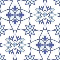 Savoia Vietri Decoro Blue Mix Lucido dekor ścienno-podłogowy 22x22 cm biało-niebieski