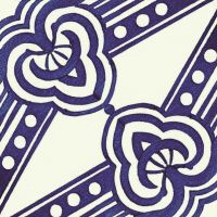 Savoia Vietri Decoro Rosebery Lucido dekor ścienno-podłogowy 22x22 cm biało-niebieski