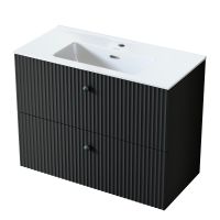 Uptrend Panarea szafka 79,6x38,2x60 cm podumywalkowa wisząca Obsidian Black mat 005SU6003