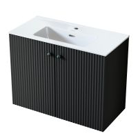 Uptrend Panarea szafka 79,6x38,2x60 cm podumywalkowa wisząca Obsidian Black mat 005SU6006